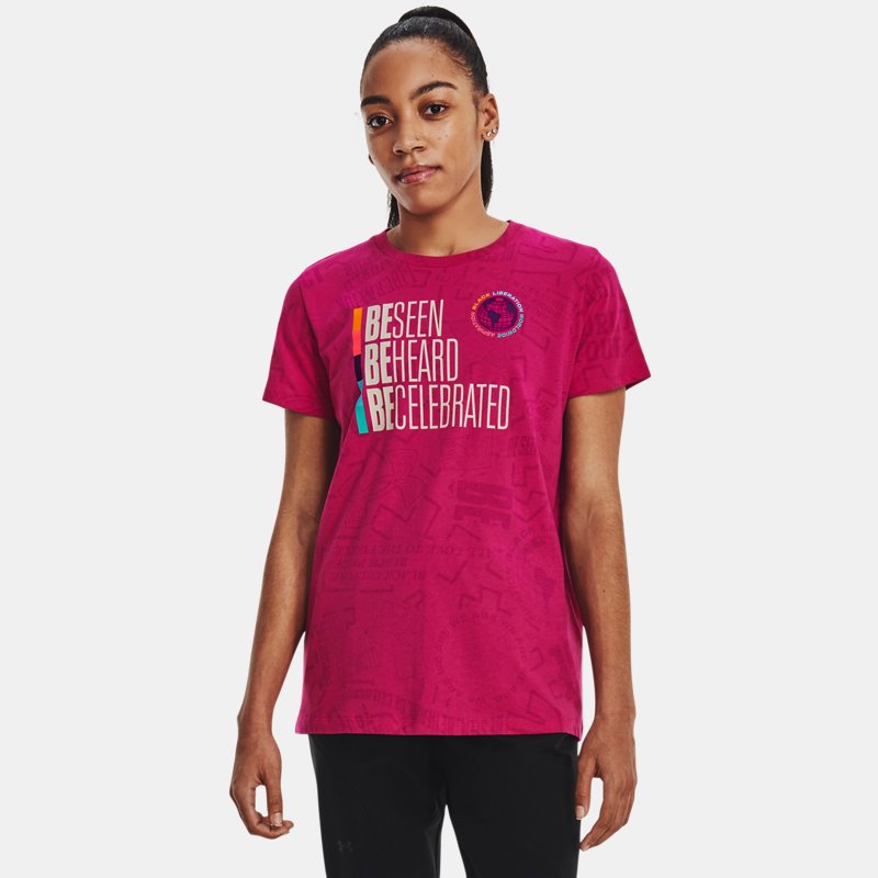 Women's Under Armour Black History Month Short Sleeve Radiant Pink / White XS